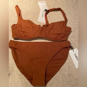 BNWT Vitamin a Bikini Set - Copper colour.  Top size 10L bottoms size 6S.